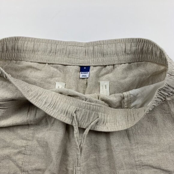 Old Navy Flax Linen Blend High Rise Pull On Shorts M - Picture 2 of 5